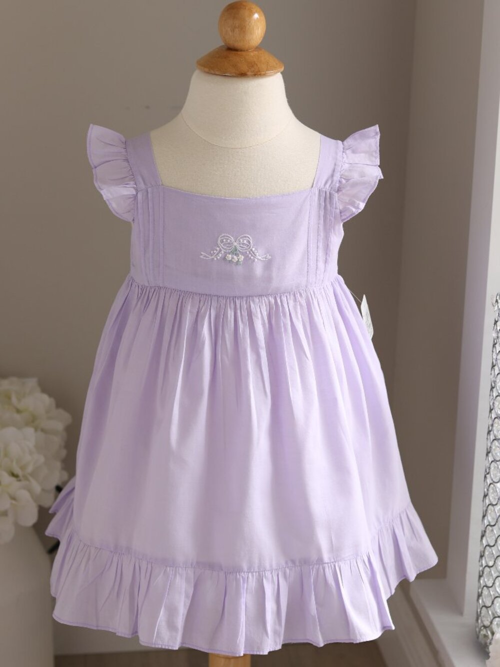 Strasburg Lavender Cotton Dress & Bloomer Set size 4 Like New Summer Vacation